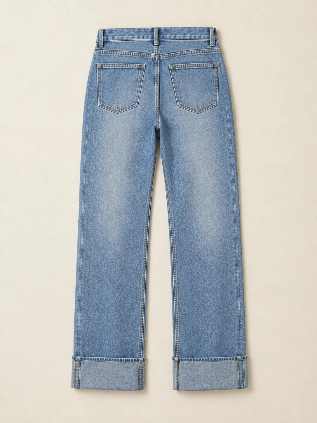 Deep Cuff Straight in Light Worn wash, back view