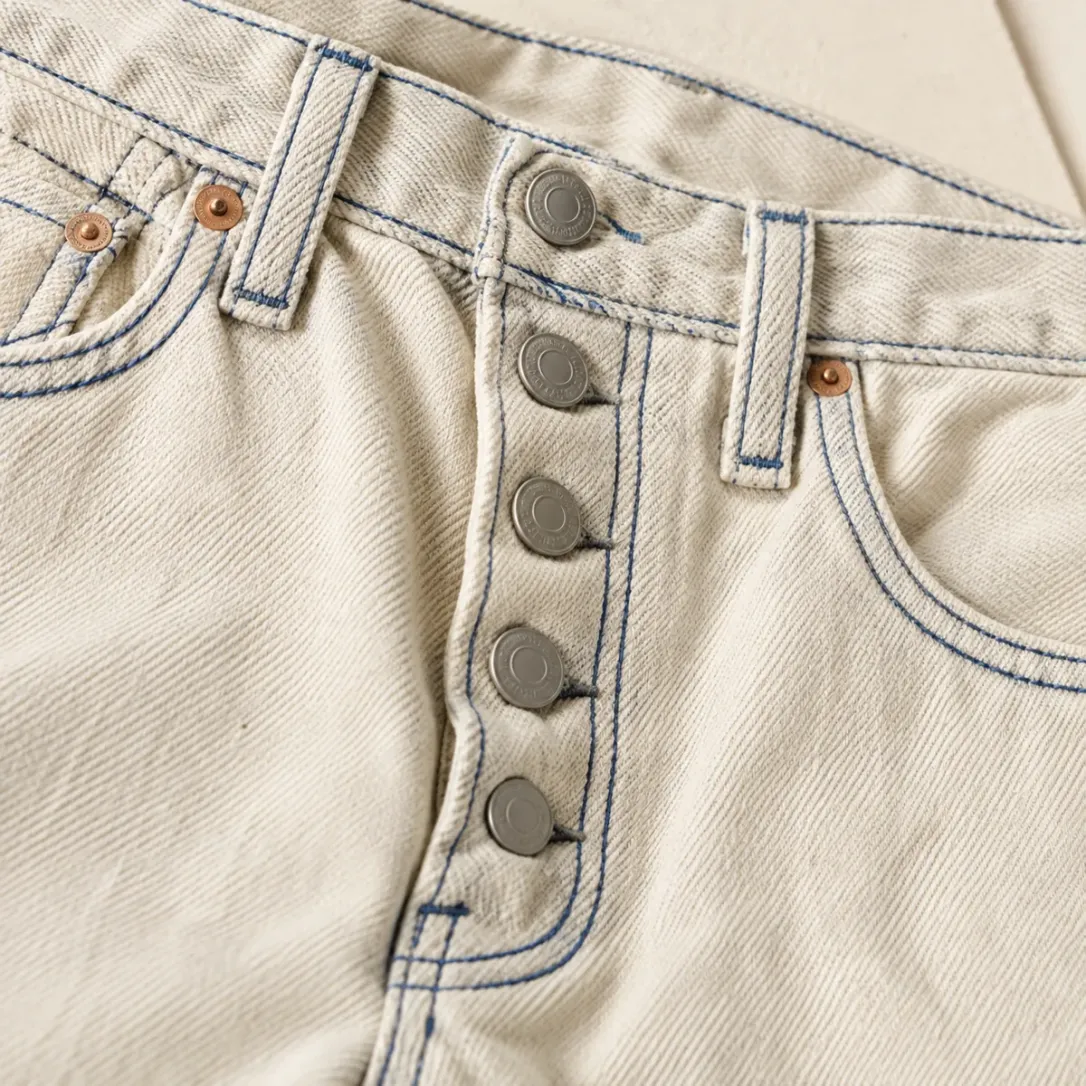 Ecru Straight in Ecru wash, construction detail
