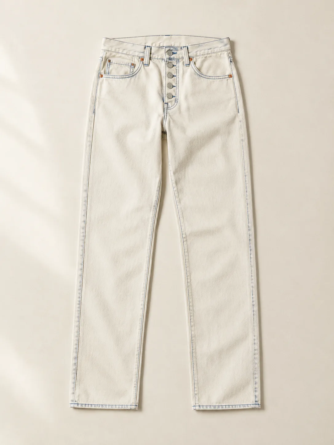 Ecru Straight in Ecru wash, front view