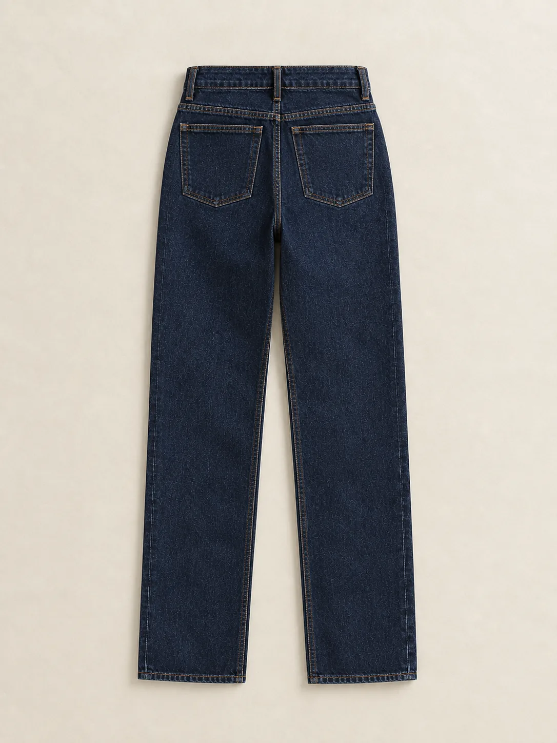 High Rise Straight in Rinse wash, back view