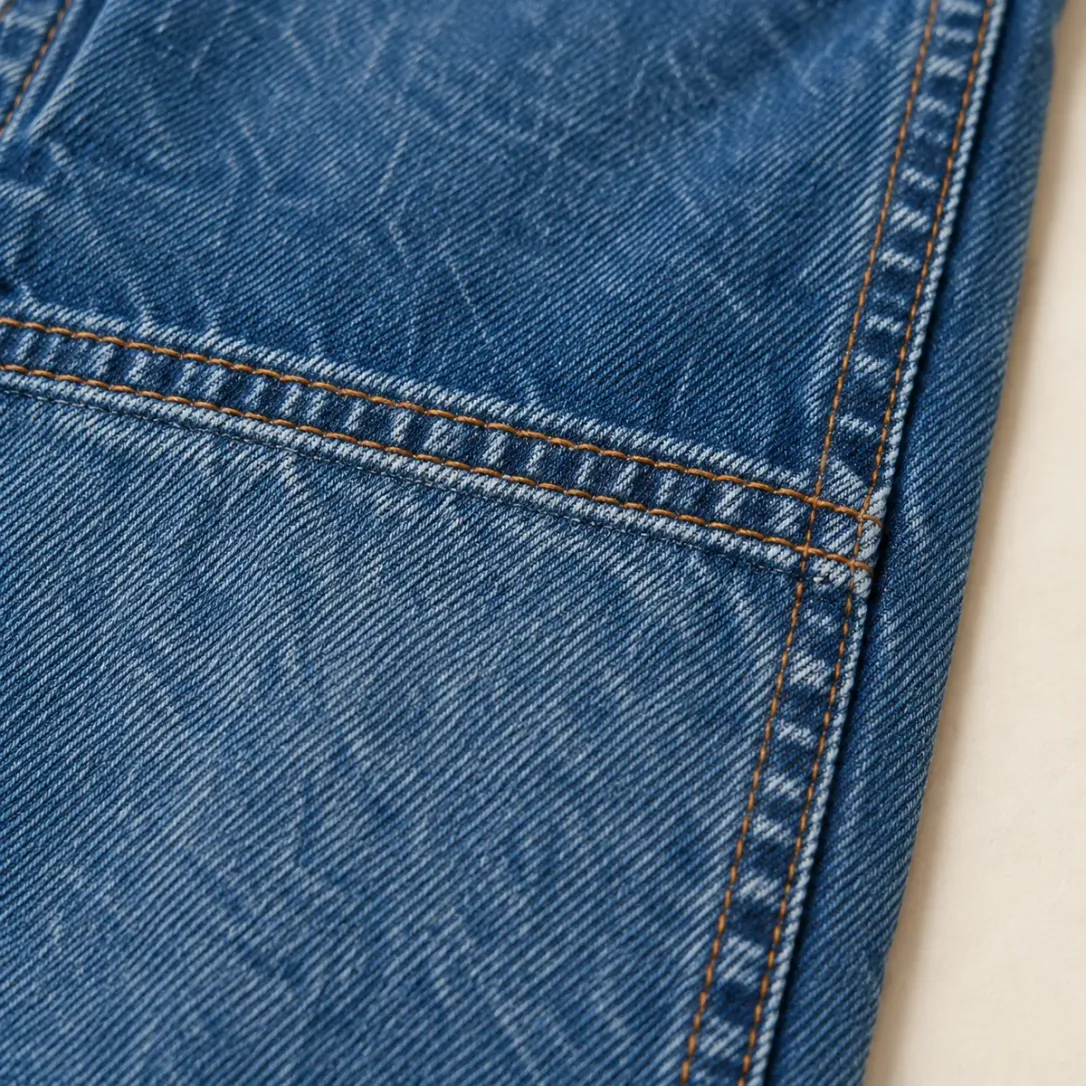 Knee Panel Straight in Mid Worn wash, construction detail