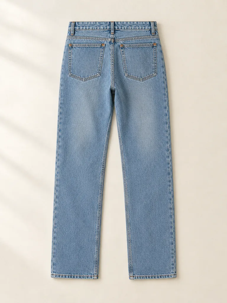 Knee Patch Straight in Light Worn wash, back view