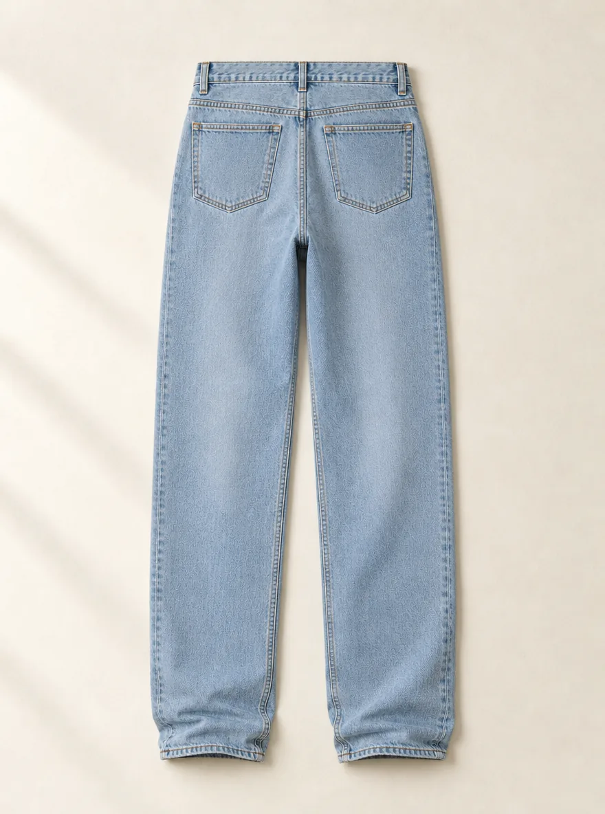 Low Slung Straight in Faded Sky wash, back view