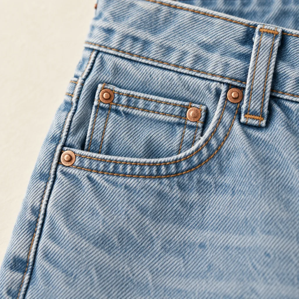 Low Slung Straight in Faded Sky wash, construction detail