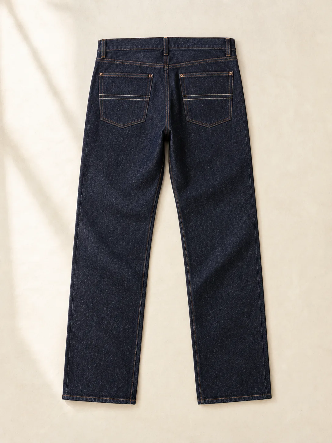 Raw Straight 01 in Raw Indigo wash, back view