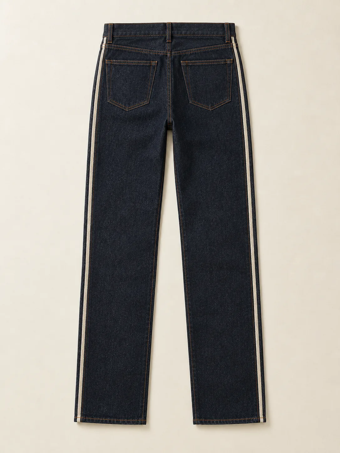Side Stripe Straight in Raw Indigo wash, back view