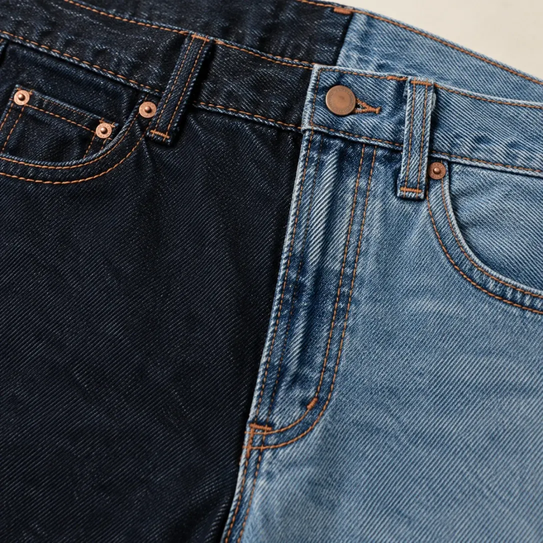 Split Wash Straight in Rinse wash, construction detail