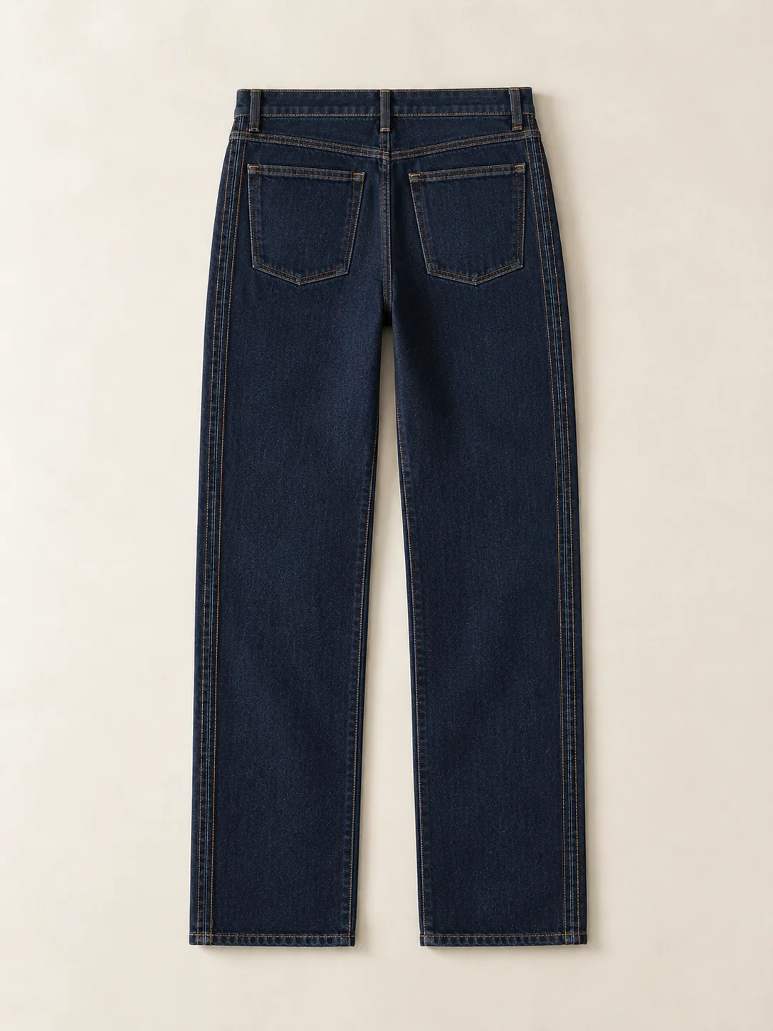 Twin Seam Straight in Rinse wash, back view