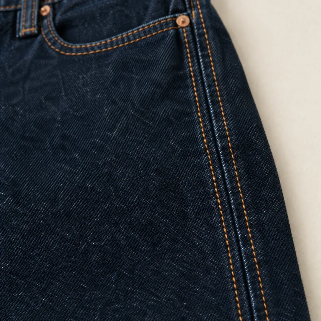 Twin Seam Straight in Rinse wash, construction detail