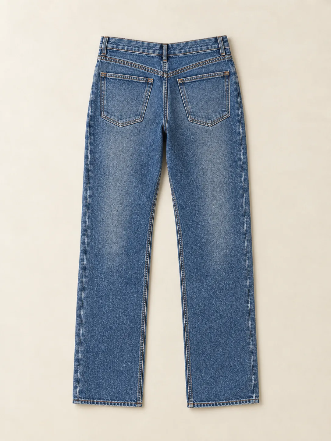 V Yoke Straight in Mid Worn wash, back view