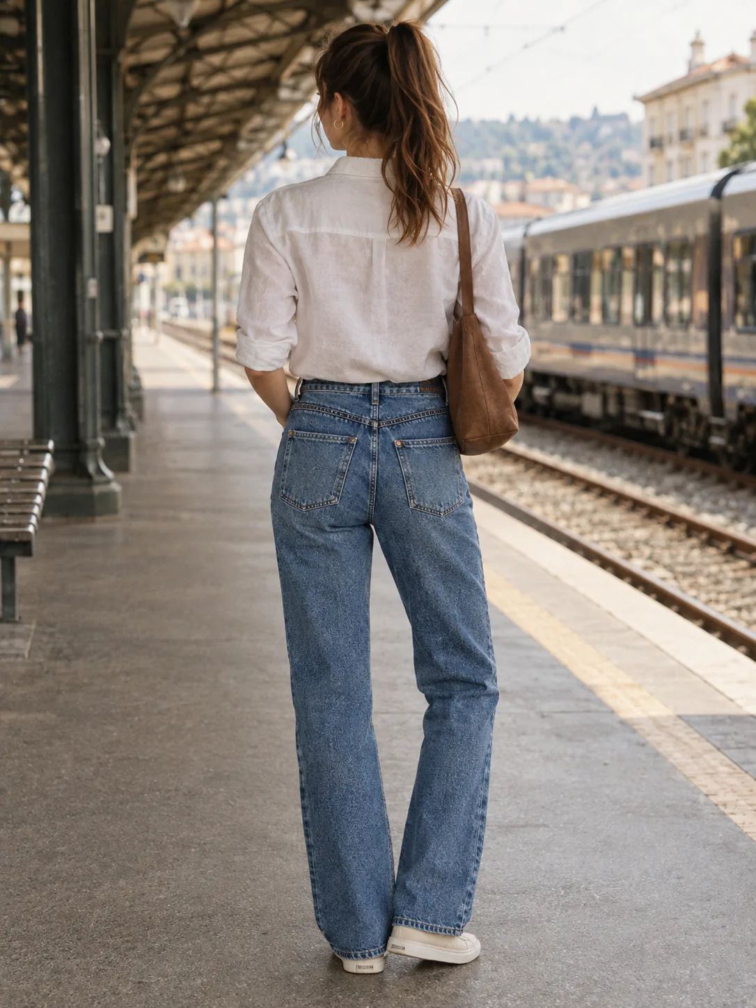 V Yoke Straight in Mid Worn wash, worn